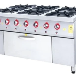 DRN 6 Lı Kuzine 6 Ocak 1 Fırın Gazlı ve Lpg Li 150x104x85 Cm DRNKU-1510