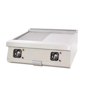 DRN Krom Yüzey Yarı Oluklu Yarı Düz Pleyt Izgara Elektrikli 80x73x30 cm DRNEI-8070ND-CR