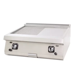 DRN Gazlı Pleyt Izgara Yarı Oluklu Yarı Düz Set Üstü 80x63x30 cm DRNGI-8060ND